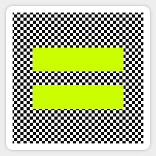 Checkerboard Equality neon yellow Sticker